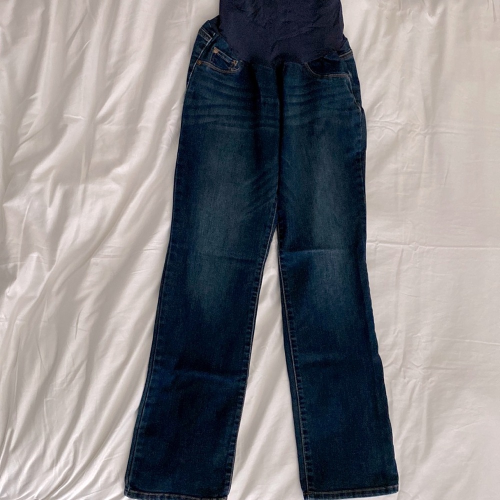 Indigo Blue maternity jeans in dark wash from Motherhood maternity